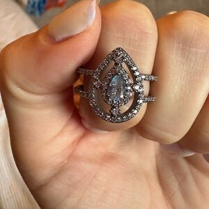 Bomb Party Teardrop hematite ring